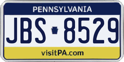 PA license plate JBS8529
