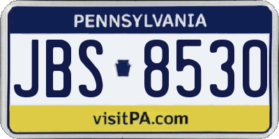 PA license plate JBS8530