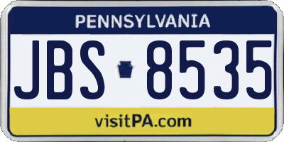 PA license plate JBS8535