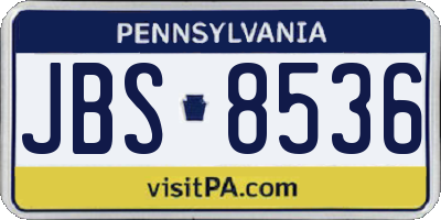 PA license plate JBS8536