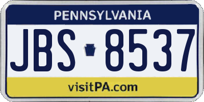 PA license plate JBS8537