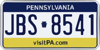 PA license plate JBS8541