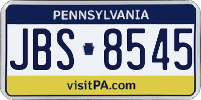 PA license plate JBS8545