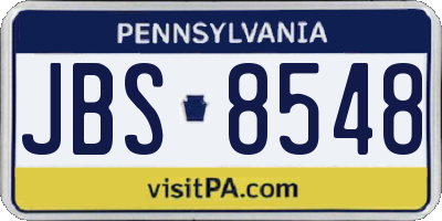PA license plate JBS8548
