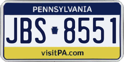 PA license plate JBS8551