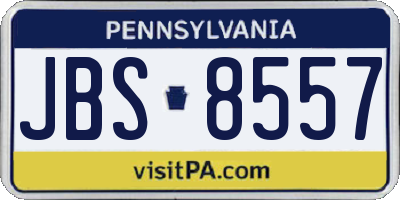 PA license plate JBS8557