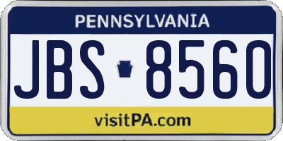 PA license plate JBS8560