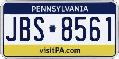 PA license plate JBS8561