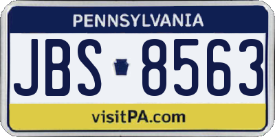 PA license plate JBS8563