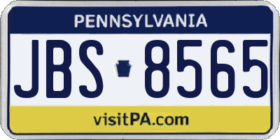 PA license plate JBS8565