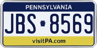 PA license plate JBS8569
