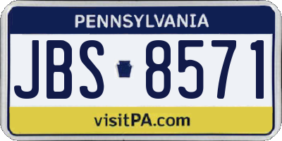 PA license plate JBS8571