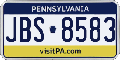 PA license plate JBS8583