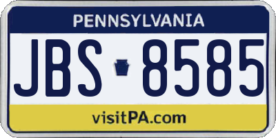 PA license plate JBS8585