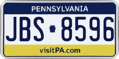 PA license plate JBS8596