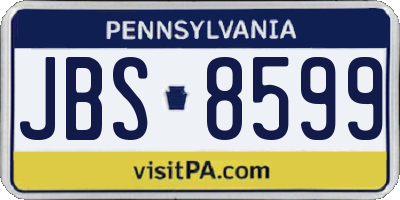 PA license plate JBS8599