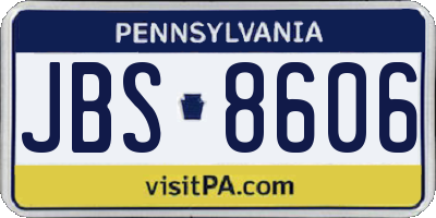 PA license plate JBS8606