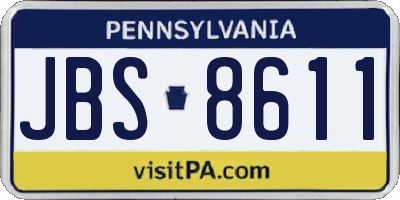 PA license plate JBS8611