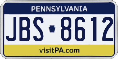 PA license plate JBS8612