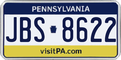 PA license plate JBS8622
