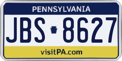 PA license plate JBS8627