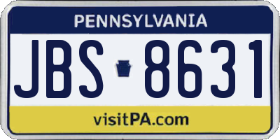PA license plate JBS8631