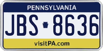 PA license plate JBS8636
