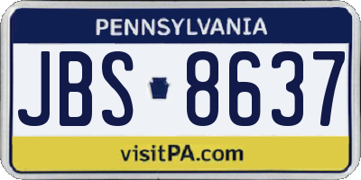 PA license plate JBS8637