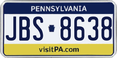 PA license plate JBS8638