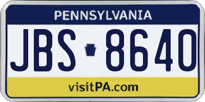 PA license plate JBS8640