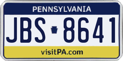 PA license plate JBS8641