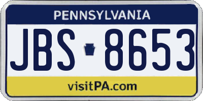 PA license plate JBS8653