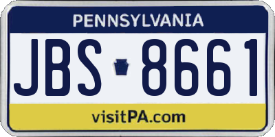 PA license plate JBS8661