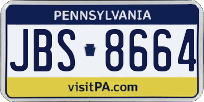 PA license plate JBS8664
