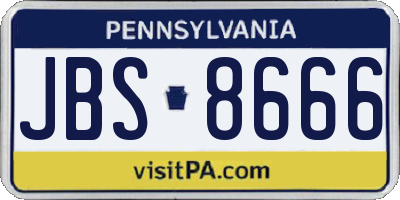 PA license plate JBS8666
