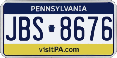 PA license plate JBS8676