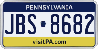 PA license plate JBS8682