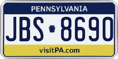 PA license plate JBS8690