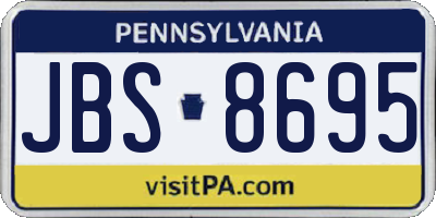 PA license plate JBS8695