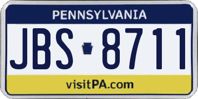 PA license plate JBS8711