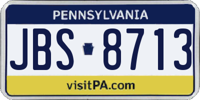 PA license plate JBS8713