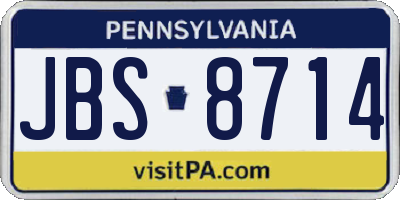 PA license plate JBS8714