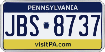 PA license plate JBS8737