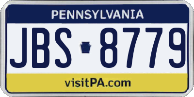 PA license plate JBS8779