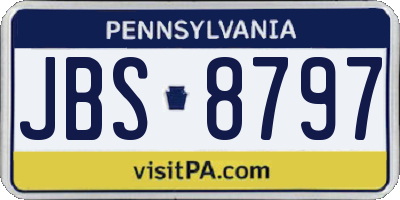 PA license plate JBS8797