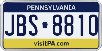 PA license plate JBS8810