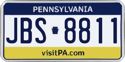 PA license plate JBS8811