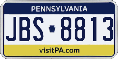 PA license plate JBS8813