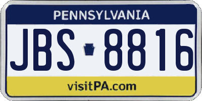 PA license plate JBS8816
