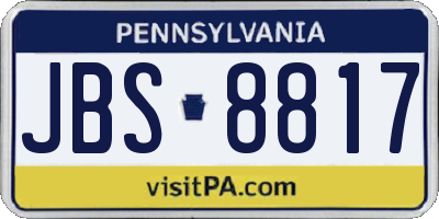 PA license plate JBS8817